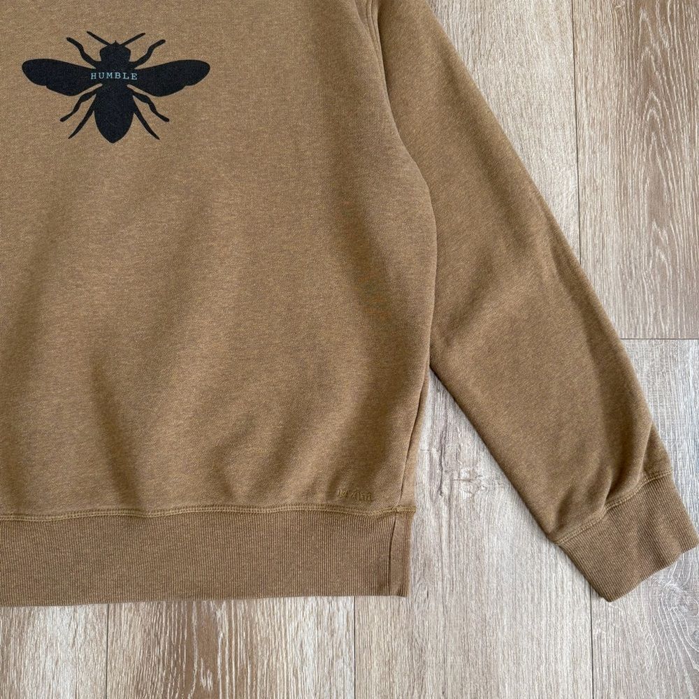 Prana Organic Cotton Humble Bee Graphic Sweatshirt Tee Size Medium Brown / Tan - Picture 4 of 11